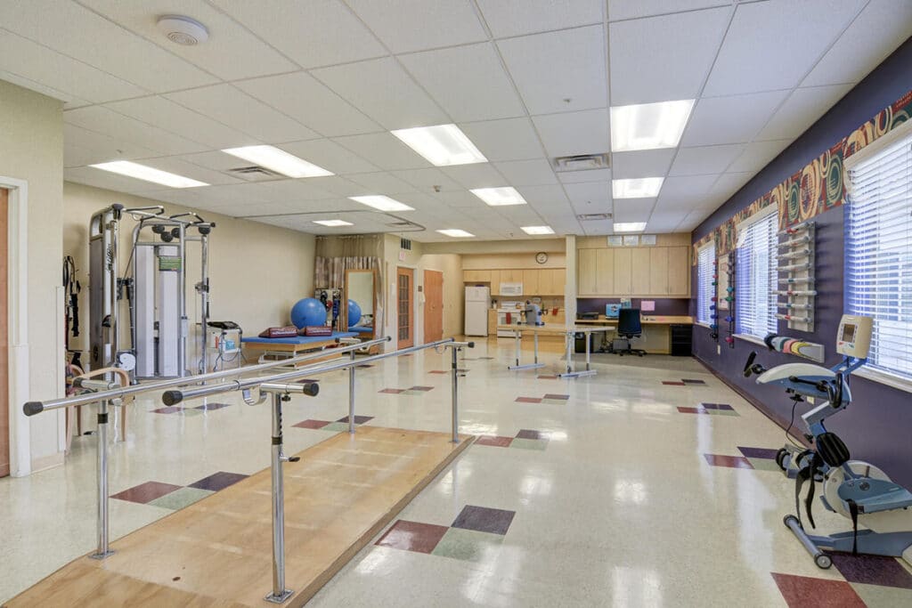 The rehab gym equipment at Centervillle